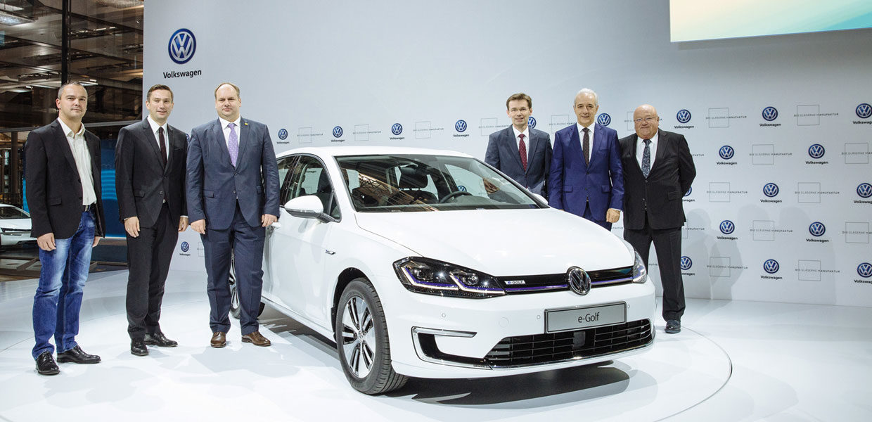 VW Sachsen Empfang des e-Golf in Dresden
