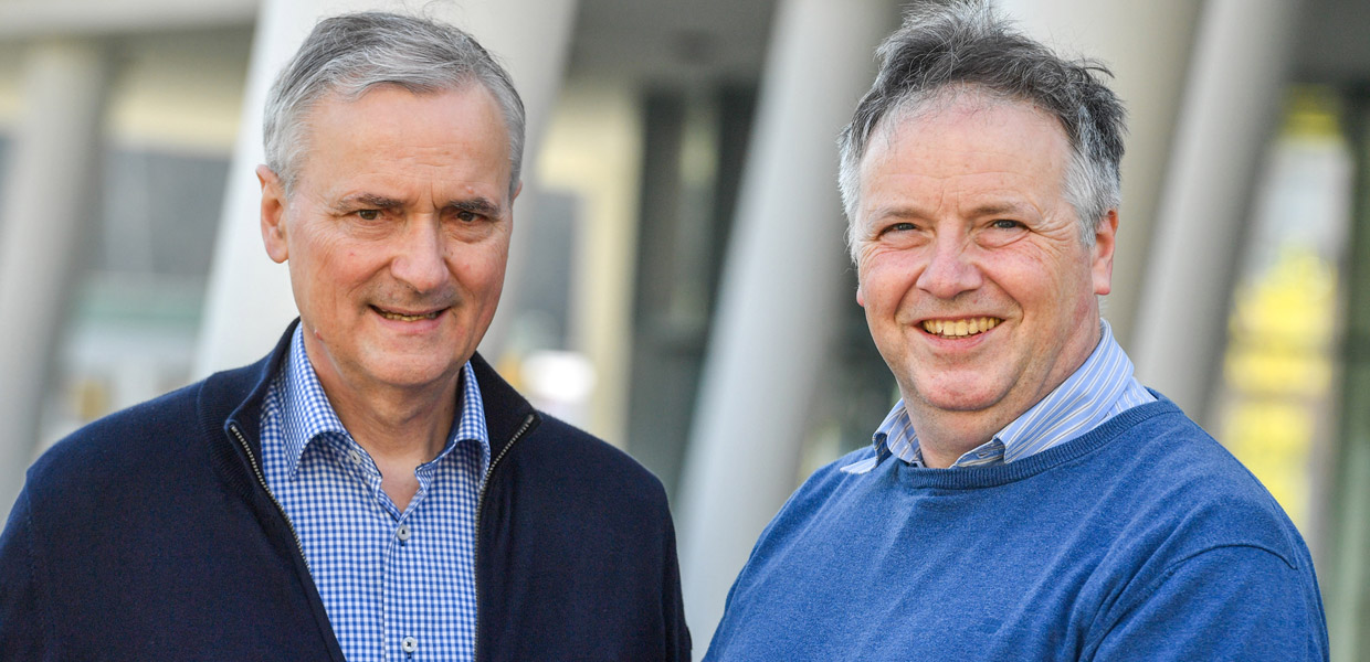 Die Geschäftsführer Dr. Gerhard Bolenz und Dr. Volker Dudek.