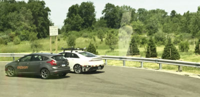 Blick auf einen Abschnitt des Testfelds für automatisiertes Fahren im American Center for Mobility.