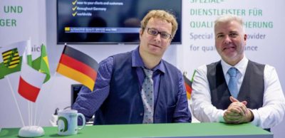 Gerd Wagner (r.) und Jörg Staniek haben das Qualitas-Netzwerk im November 2018 auf der Weltleitmesse und Konferenz der Elektronik electronica in München präsentiert.