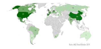 AMZ-Mitglieder bilden ein Netzwerk aus 1275 Unternehmensstandorten, davon 580 im Ausland. Sie stehen somit auch für Fragen der Rekrutierung von ausländischen Mitarbeitern zur Verfügung.