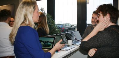 Zur 1. Auto_ID-Roadshow Ende Januar 2020 in Chemnitz nutzten die rund 60 Teilnehmer ausgiebig die Möglichkeiten, Praxisbeispiele zu testen sowie das Pilotprojekt zur HV-Sensibilisierung per Tablet kennenzulernen.