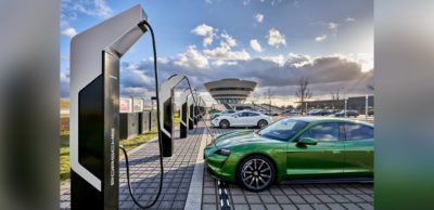 Porsche Turbo Charging: Den aktuell leistungsstärksten Schnellladepark Europas hat Porsche an seinem Leipziger Produktionsstandort in Betrieb genommen.