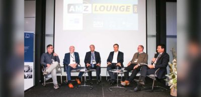 Zur AMZ-Jahreslounge am 12. Oktober diskutierten zum Thema „Zurück in die Erfolgsspur mit Innovationen“: Ronny Blochwitz/E-Auto.de, Wilfried Riemann/Wiricon, Dietmar von Polenz/Interim(4)Automotive, Dr. Martin Goede/VW, Torge Brandenburger/Clavey und Dirk Vogel/AMZ-Netzwerkmanager (v. l.).