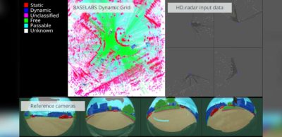 Baselabs Dynamic Grid liefert ein konsistentes, detailreiches Umfeldmodell. Es beinhaltet dynamische und statische Objekte sowie eine Freiraumschätzung.